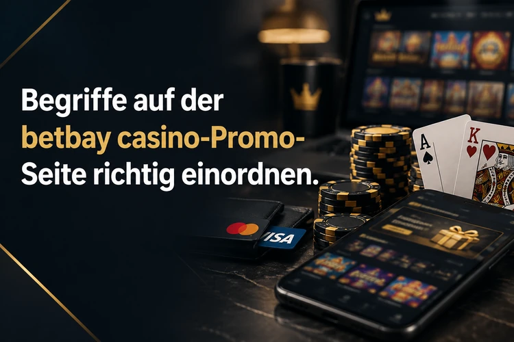 Begriffe auf der betbay casino-Promo-Seite richtig einordnen